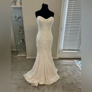 LillianWest all over lace wedding gown